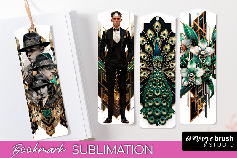 vintage-bookmark-sublimation-art-deco-style-bookmarks-png