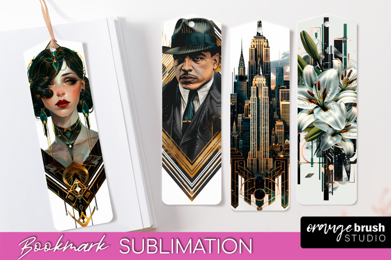 vintage-bookmark-sublimation-art-deco-style-bookmarks-png