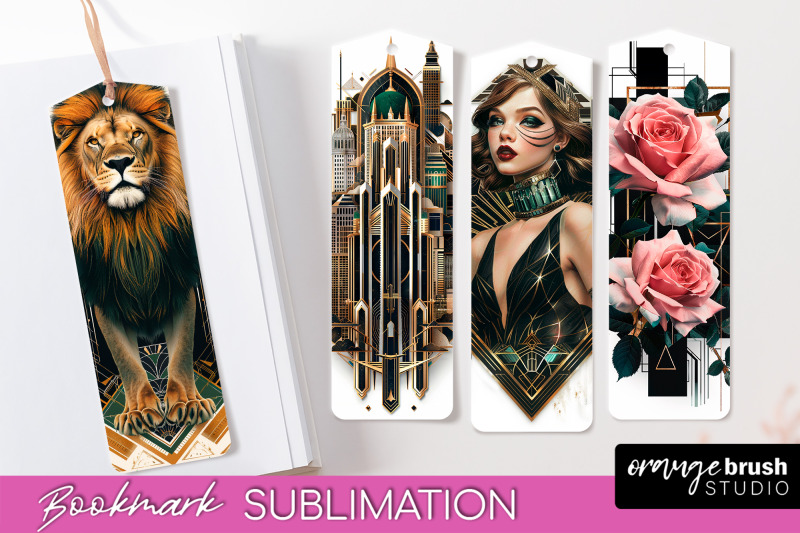 vintage-bookmark-sublimation-art-deco-style-bookmarks-png