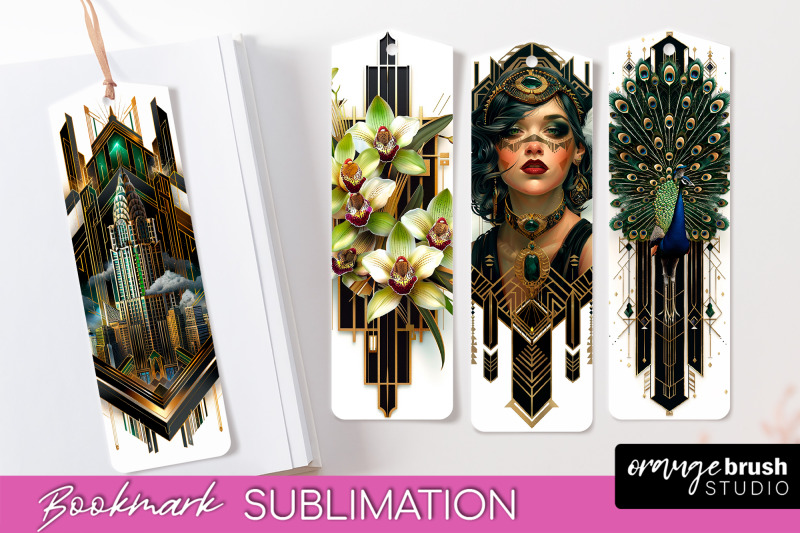 vintage-bookmark-sublimation-art-deco-style-bookmarks-png