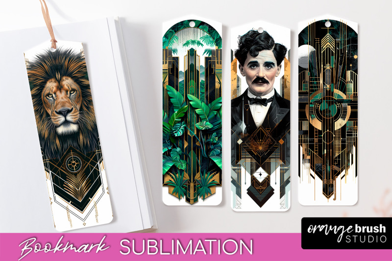 vintage-bookmark-sublimation-art-deco-style-bookmarks-png