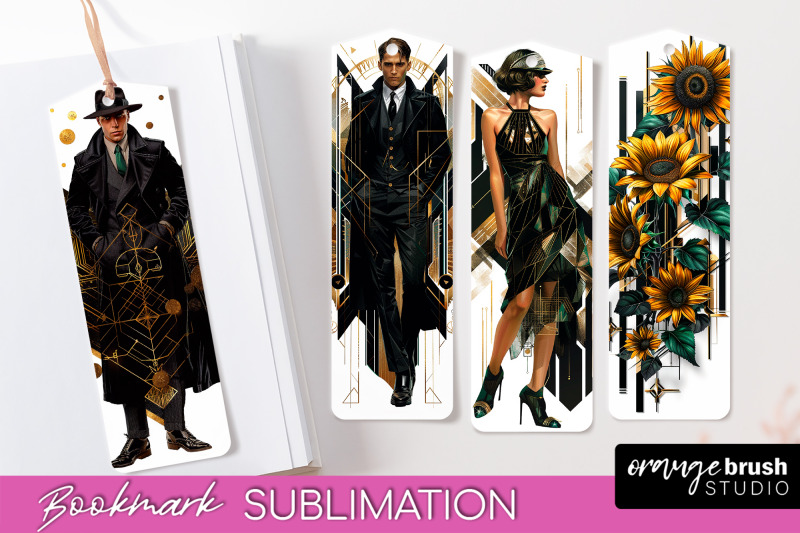 vintage-bookmark-sublimation-art-deco-style-bookmarks-png