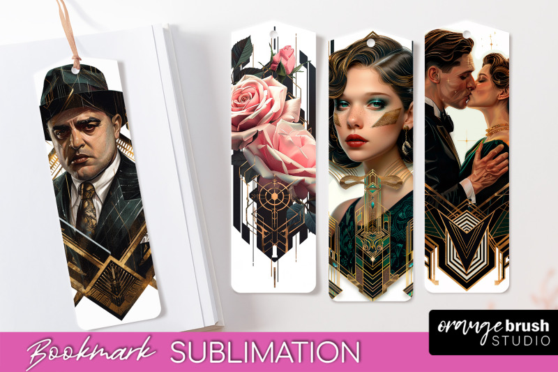 vintage-bookmark-sublimation-art-deco-style-bookmarks-png