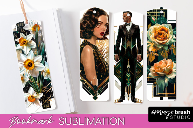 vintage-bookmark-sublimation-art-deco-style-bookmarks-png