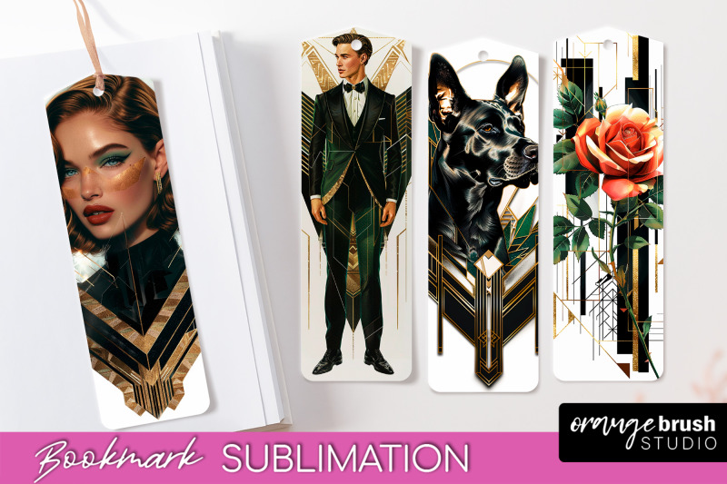 vintage-bookmark-sublimation-art-deco-style-bookmarks-png