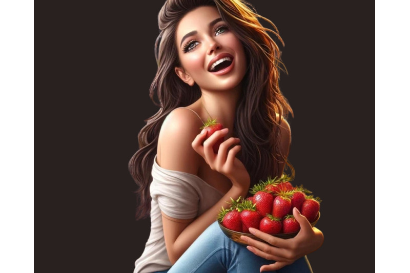 soft-girl-aesthetic-strawberry-clipart-digital-download