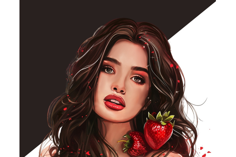 soft-girl-aesthetic-strawberry-clipart-digital-download