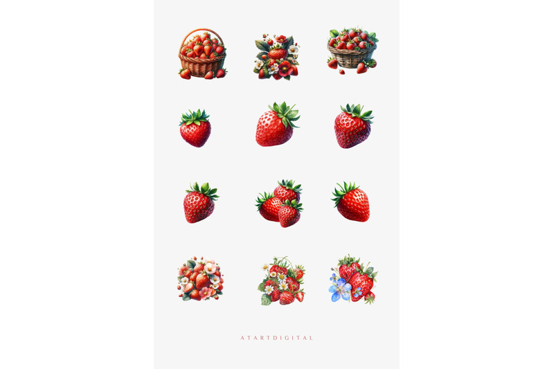 soft-girl-aesthetic-strawberry-clipart-digital-download