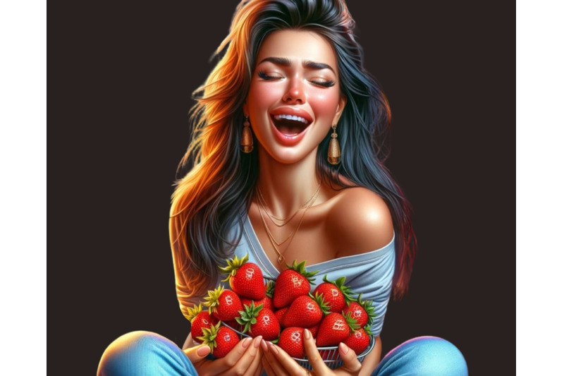 soft-girl-aesthetic-strawberry-clipart-digital-download