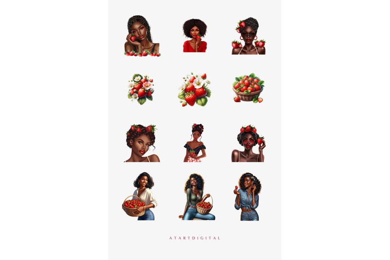 black-girl-amp-strawberry-clipart