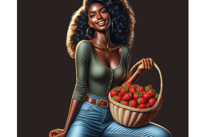 black-girl-amp-strawberry-clipart