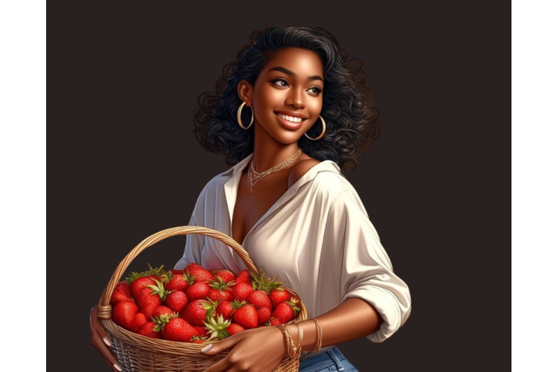 black-girl-amp-strawberry-clipart