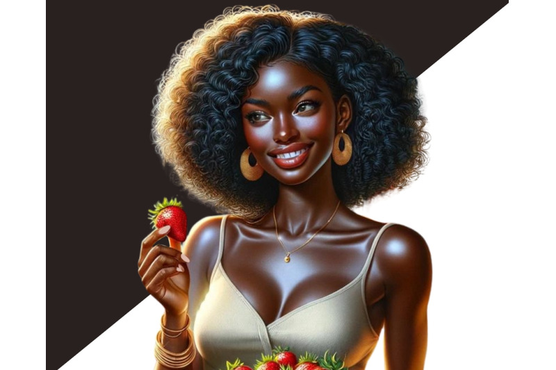 black-girl-amp-strawberry-clipart