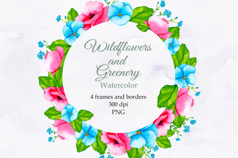 wildflowers-and-greenery-watercolor-frames-png