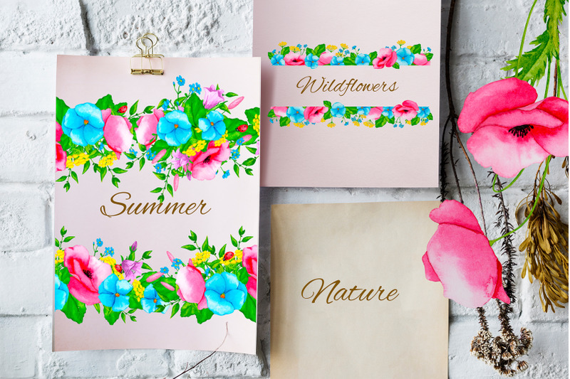 wildflowers-and-greenery-watercolor-frames-png