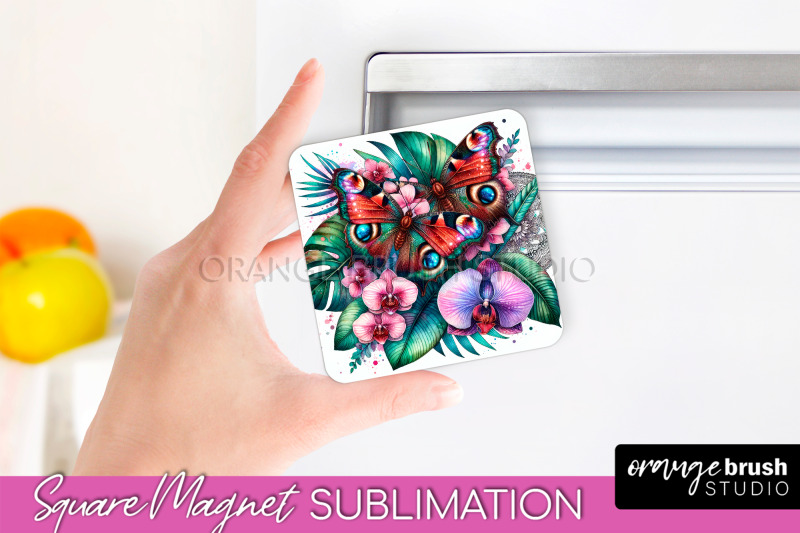 butterfly-magnet-sublimation-summer-flowers-magnet-design