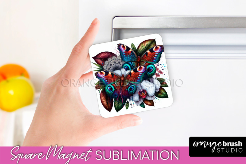 butterfly-magnet-sublimation-summer-flowers-magnet-design