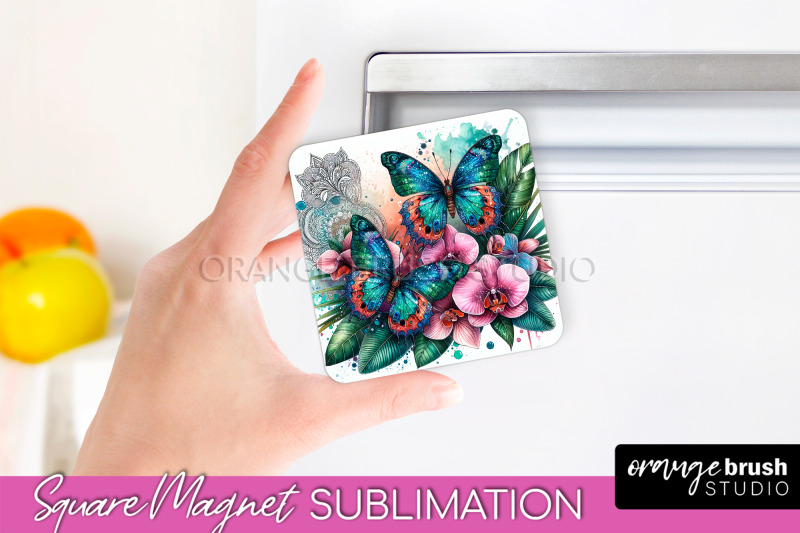 butterfly-magnet-sublimation-summer-flowers-magnet-design