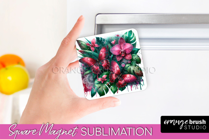 butterfly-magnet-sublimation-summer-flowers-magnet-design