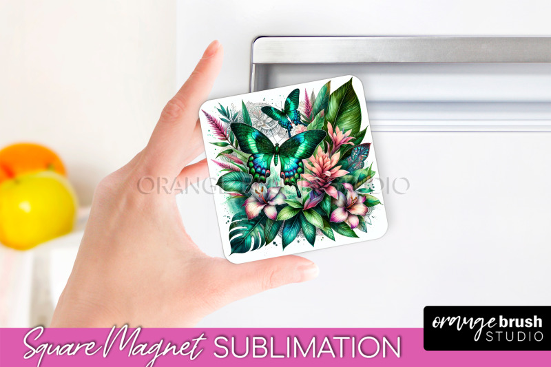 butterfly-magnet-sublimation-summer-flowers-magnet-design