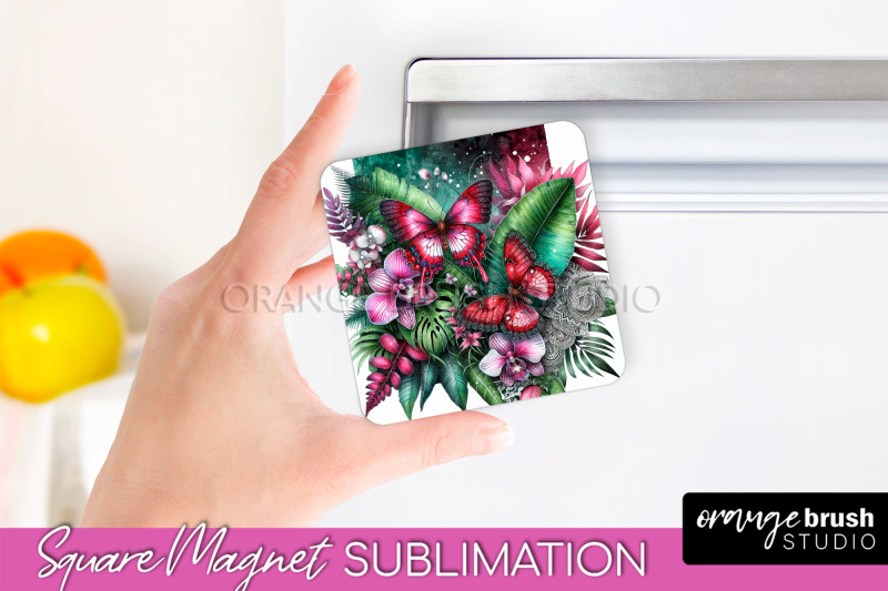 butterfly-magnet-sublimation-summer-flowers-magnet-design