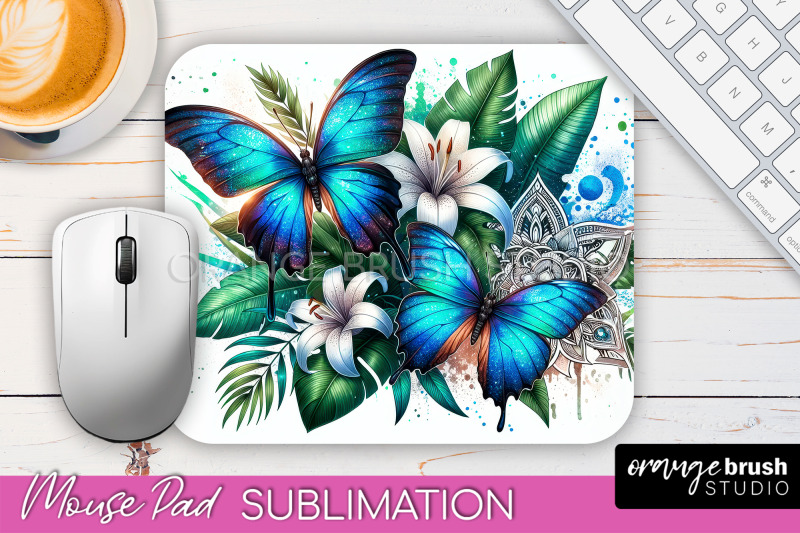 butterfly-mouse-pad-butterflies-and-flowers-sublimation