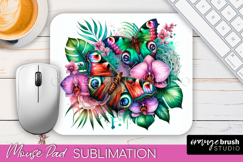 butterfly-mouse-pad-butterflies-and-flowers-sublimation