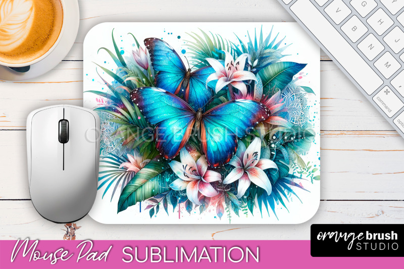 butterfly-mouse-pad-butterflies-and-flowers-sublimation