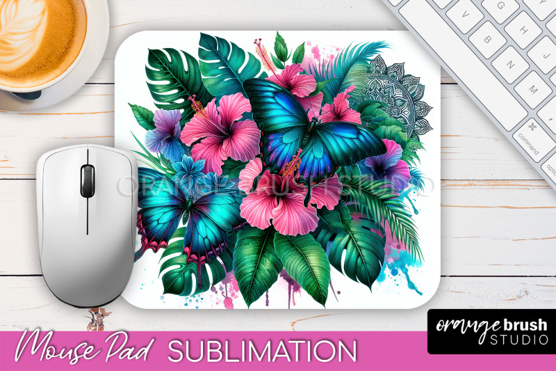 butterfly-mouse-pad-butterflies-and-flowers-sublimation