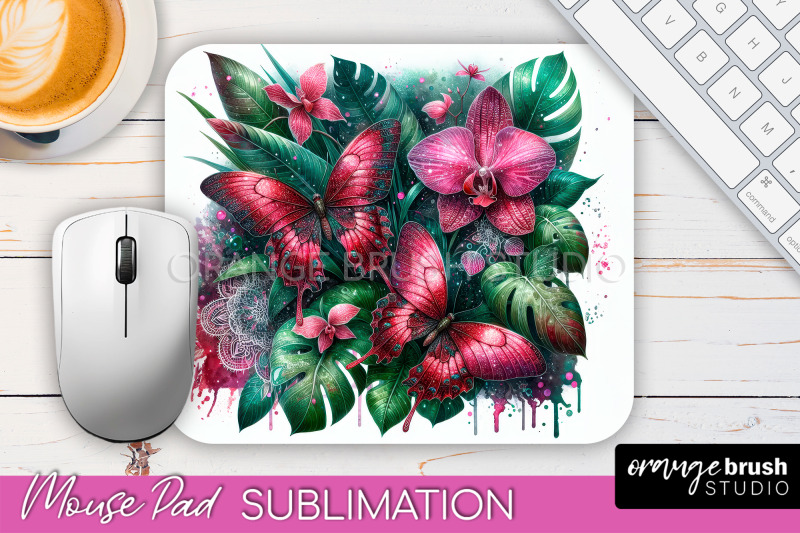 butterfly-mouse-pad-butterflies-and-flowers-sublimation