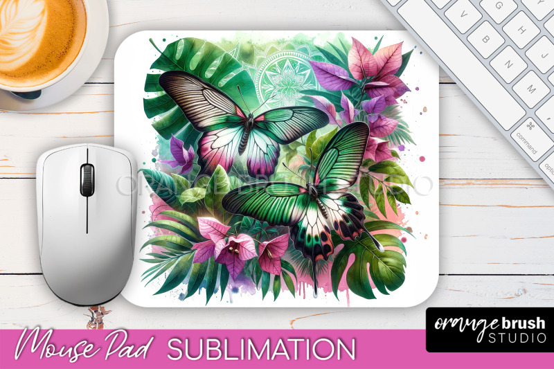 butterfly-mouse-pad-butterflies-and-flowers-sublimation