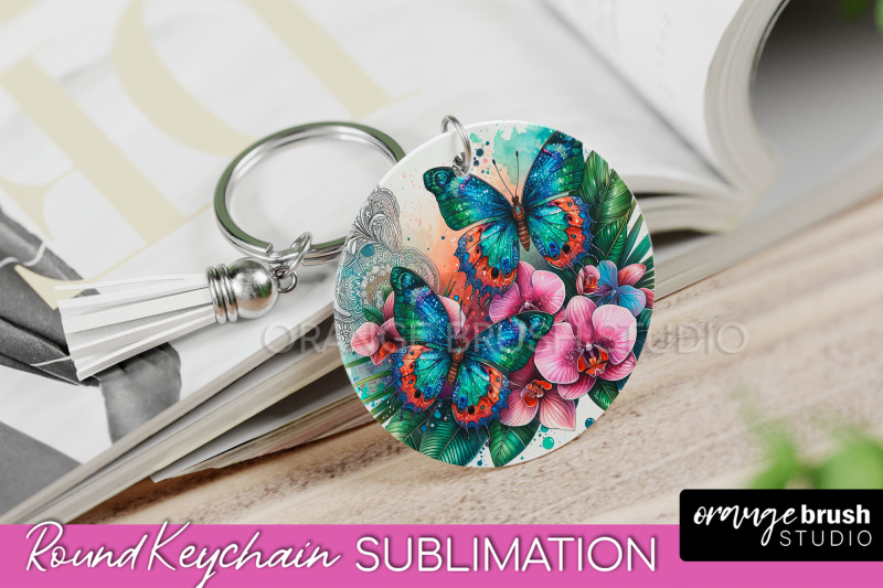 butterfly-keychain-butterflies-and-flowers-sublimation