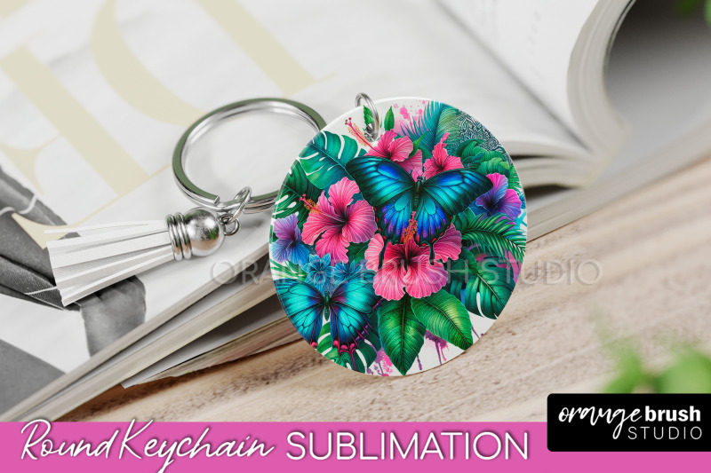 butterfly-keychain-butterflies-and-flowers-sublimation