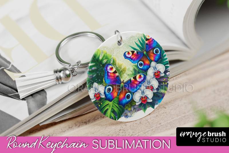 butterfly-keychain-butterflies-and-flowers-sublimation