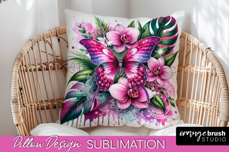 butterfly-pillow-cover-flowers-pillow-sublimation