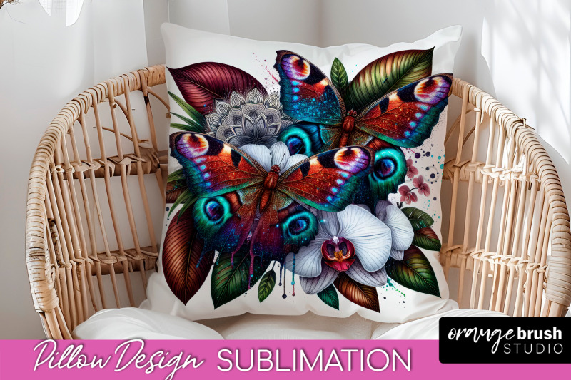 butterfly-pillow-cover-flowers-pillow-sublimation