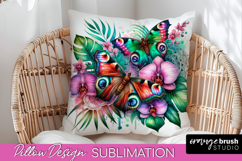 butterfly-pillow-cover-flowers-pillow-sublimation