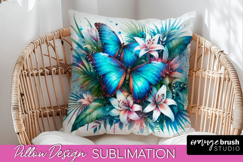 butterfly-pillow-cover-flowers-pillow-sublimation