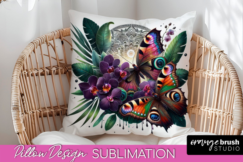 butterfly-pillow-cover-flowers-pillow-sublimation