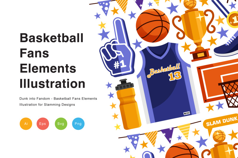 basketball-fans-elements-illustration