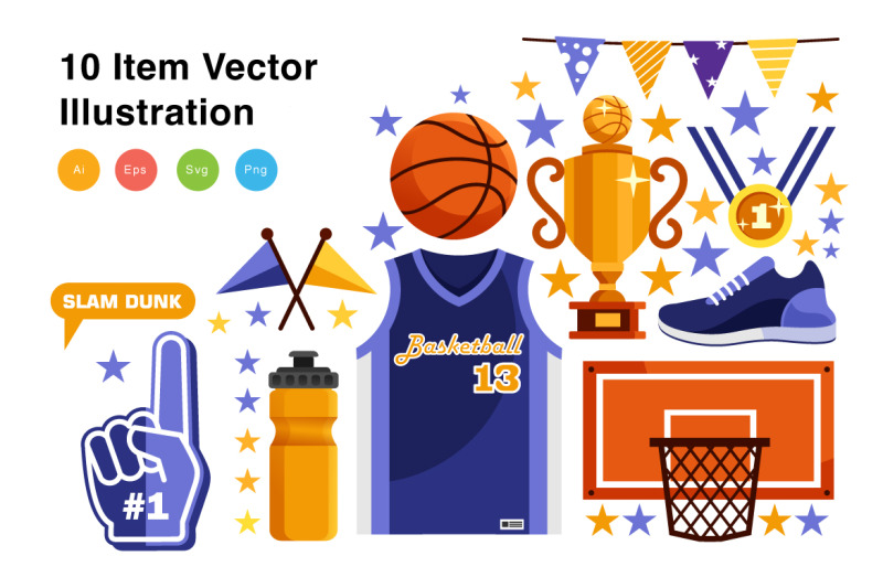 basketball-fans-elements-illustration