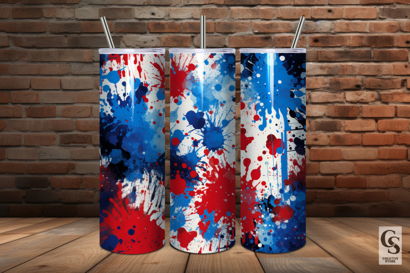 patriotic-red-blue-splatter-seamless-patterns