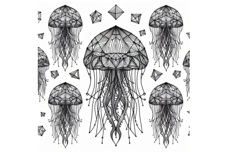 black-and-white-jellyfish