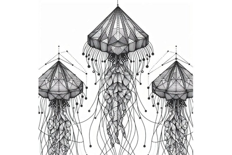 black-and-white-jellyfish