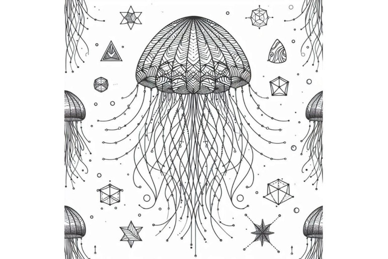 black-and-white-jellyfish