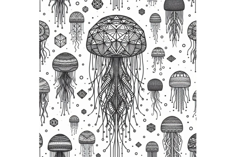 black-and-white-jellyfish