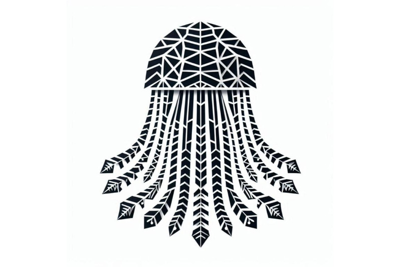 paper-cut-jellyfish-icon-isolated