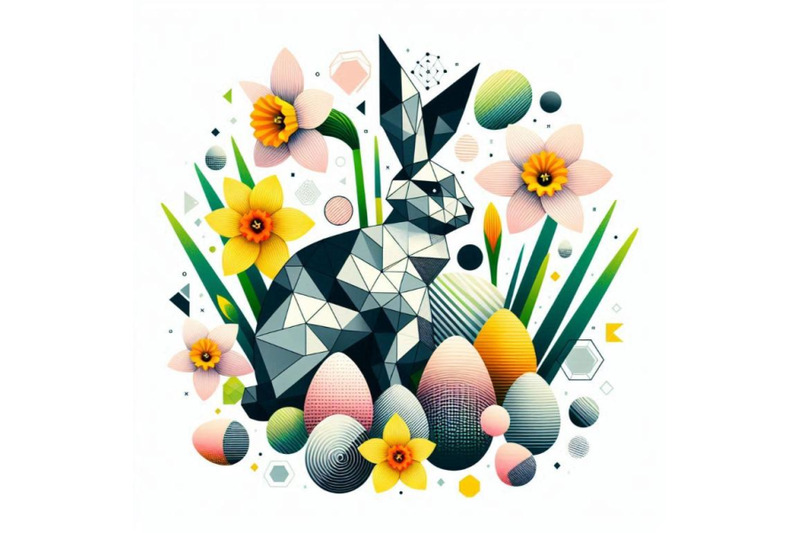 abstract-bunny-eggs-blooming-narci