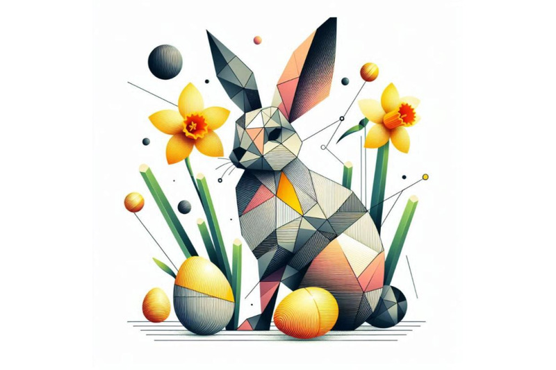 abstract-bunny-eggs-blooming-narci