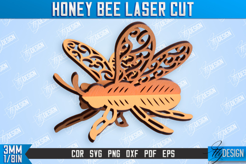 honey-bee-laser-cut-bundle-summer-design-decorative-bee-cnc-file